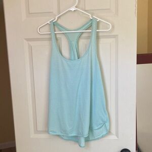 Lululemon Athletica Aqua and white Striped Tank Top